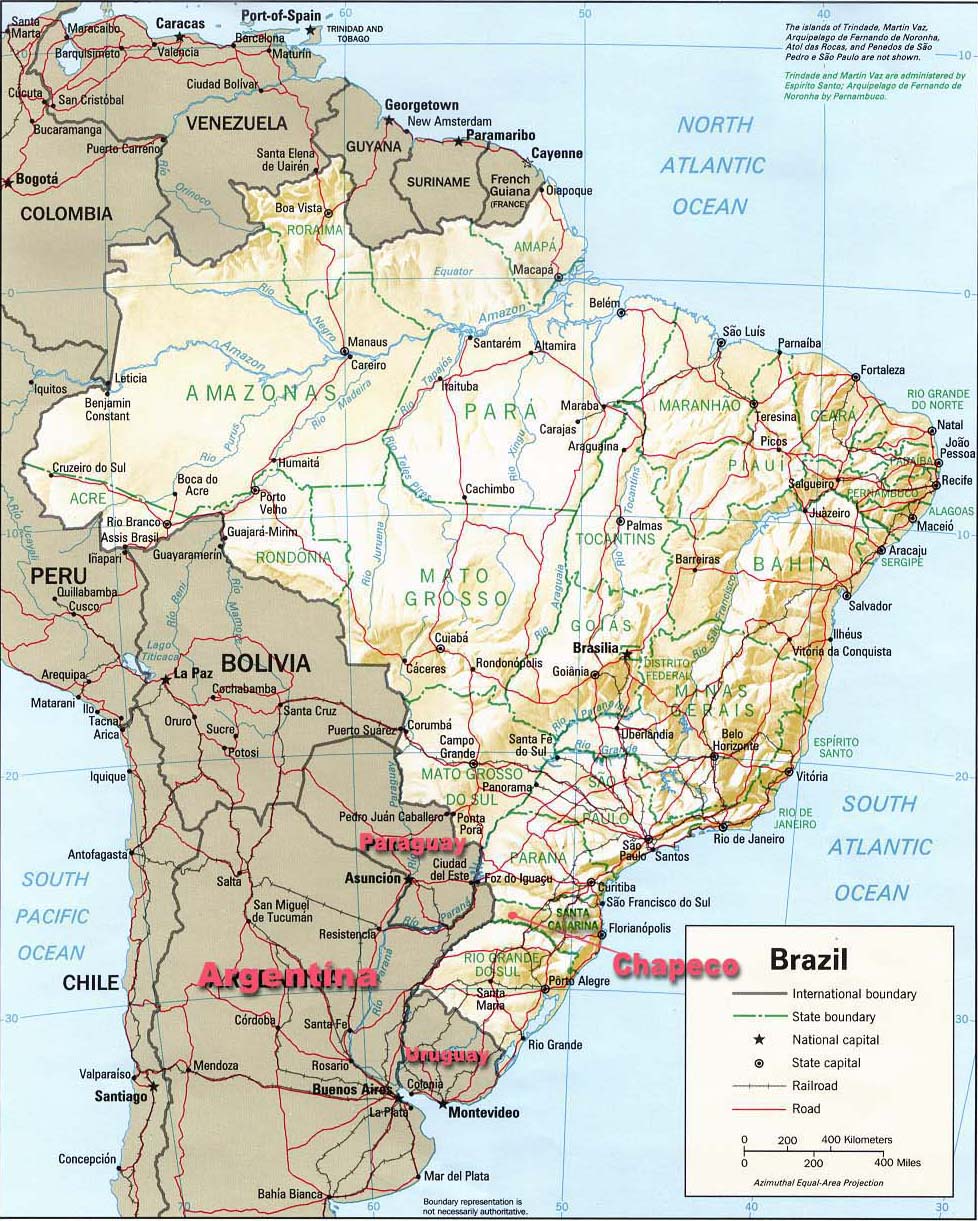 Brazila og ngrenni - heildarkort