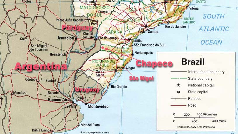 Ýttu og sjáðu Brazilíu og nágrenni - heildarkort